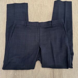 Ann Taylor navy black glen plaid straight leg pants